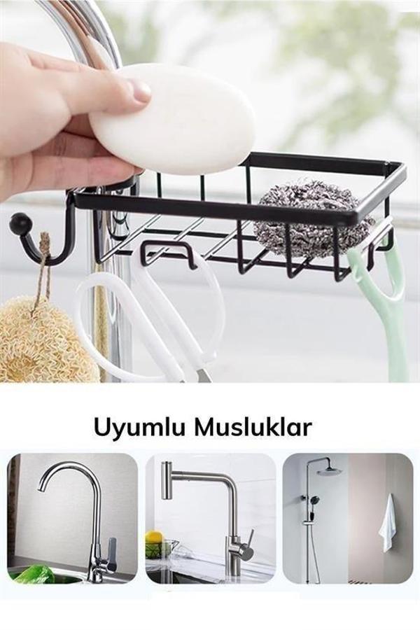 Büro Ev Ofis Mutfağı için Sabitlenen Çelik Sünger Katı Sabun Tutucu Askılı Rafı - Image 1