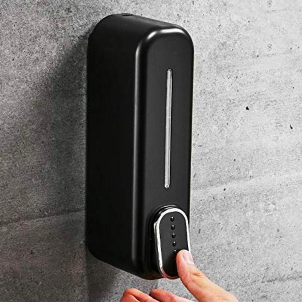 Lavabo Aparatı için 300ML Duvara Monte Siyah Banyo Mutfak Sıvı Sabunluk Dispenser - Image 1