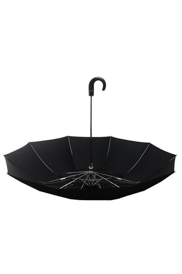 April Baston Saplı Lüx Şemsiye Yarı Otomatik Mini Kare Çizgili Siyah - Image 1