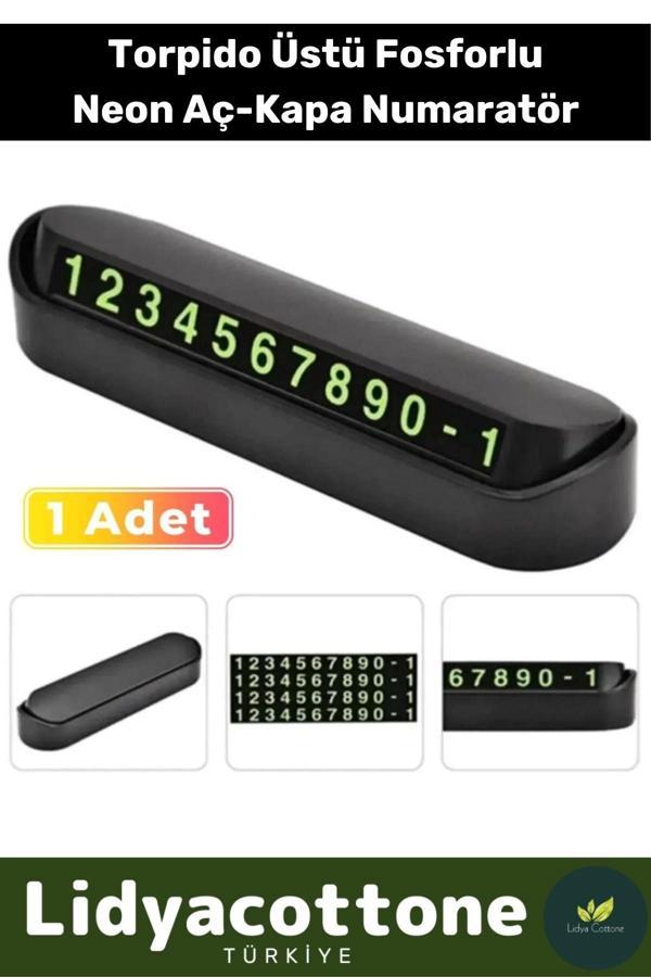 Araç Park Numaratör Telefon Numarası Oto Cam Kartı Torpido Üstü Fosforlu Neon Aç-Kapa - Image 1