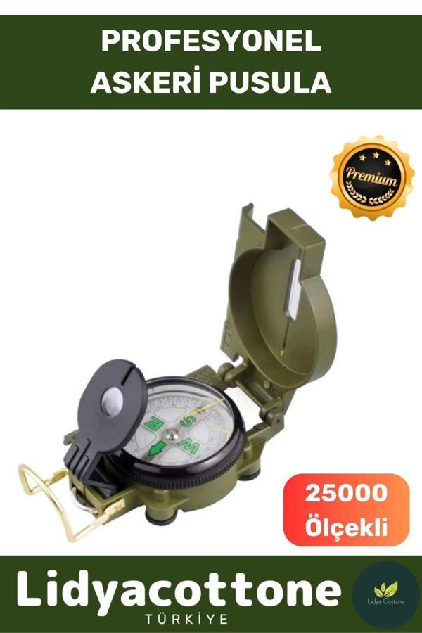 Askeri Profesyonel Pusula Büyüteçli Döner Göstergeli Tel Kılavuzlu Metal Dayanıklı Kasa - Image 1