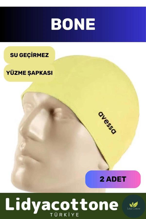 Likralı Silikon Havuz Ve Deniz Yüzücü Deniz Havuz Bonesi Su Geçirmez Yüzme Şapkası 2'li Set - Image 1