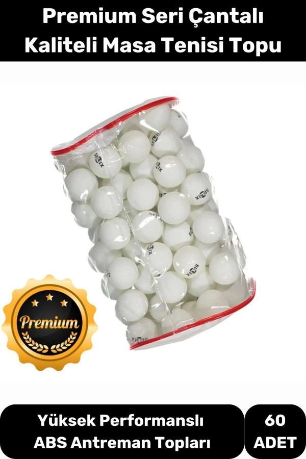 Masa Tenisi Pinpon Topu Çantalı Kaliteli Etkinlik 60 Adet Beyaz Canlı Ping Pong Sekme - Image 1