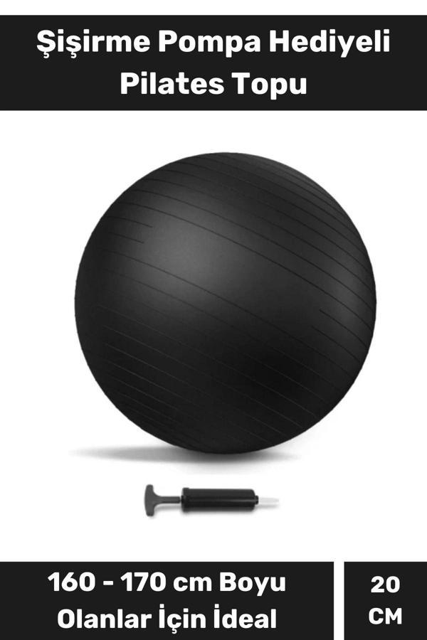 Mini Gymball 20cm Mavi Pilates Denge Egzersiz Topu Profesyonel Seri Şişirme Pompa - Image 1