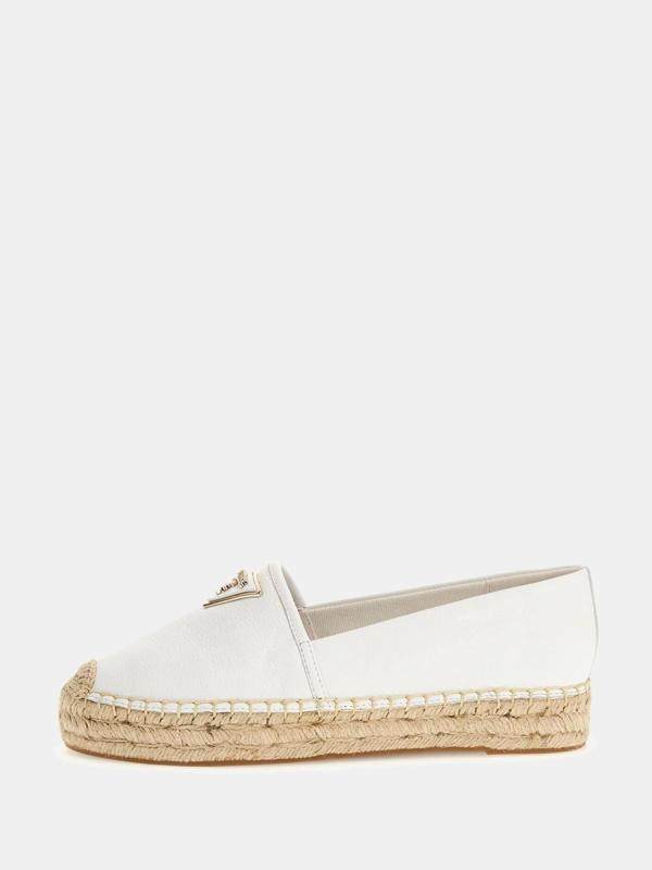 Guess Kadın Jolandon Beyaz Üçgen Logolu Espadril Babet - Image 1