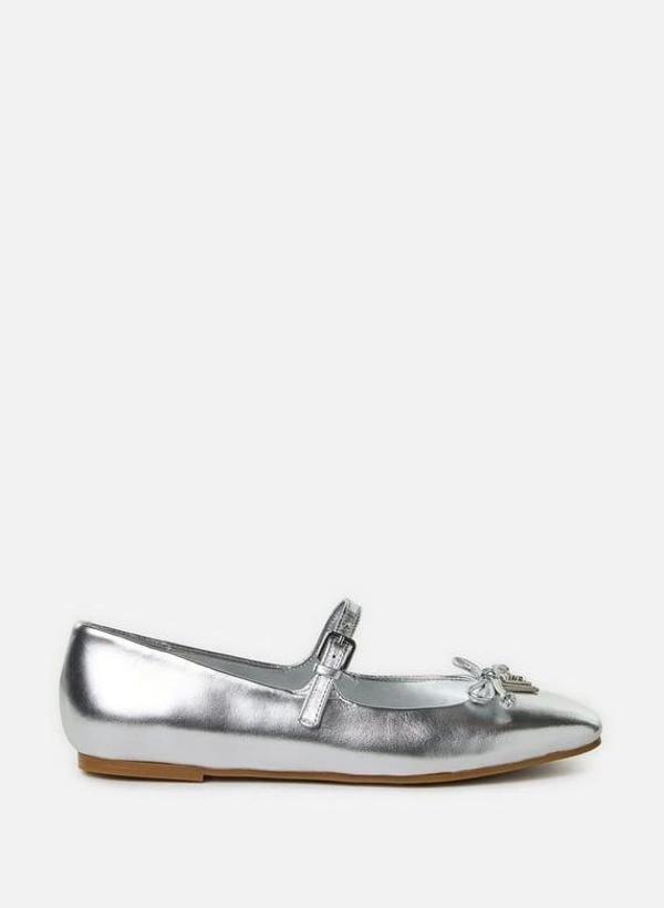 Guess Kadın Kayra Gümüş Hakiki Deri Babet - Image 1