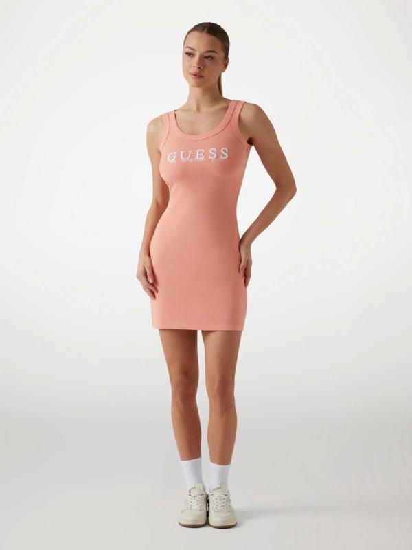 Guess Kadın Gri Sunflower Ribana Elbise - Image 1