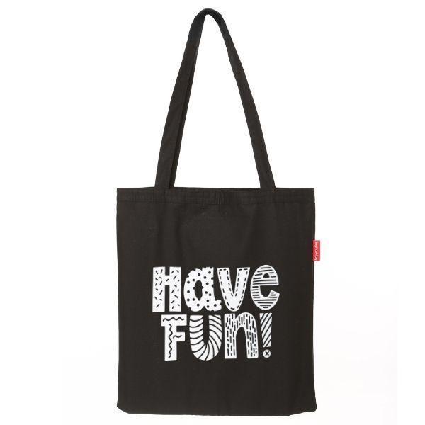 Baghashtag Siyah Bez Çanta Have Fun Baskılı - Image 1