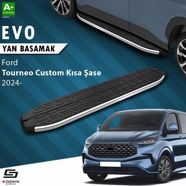 S-Dizayn Ford Tourneo Custom 2 Kısa Şase Evo Krom Yan Basamak 223 Cm 2023 Üzeri A+ Kalite - Image 1