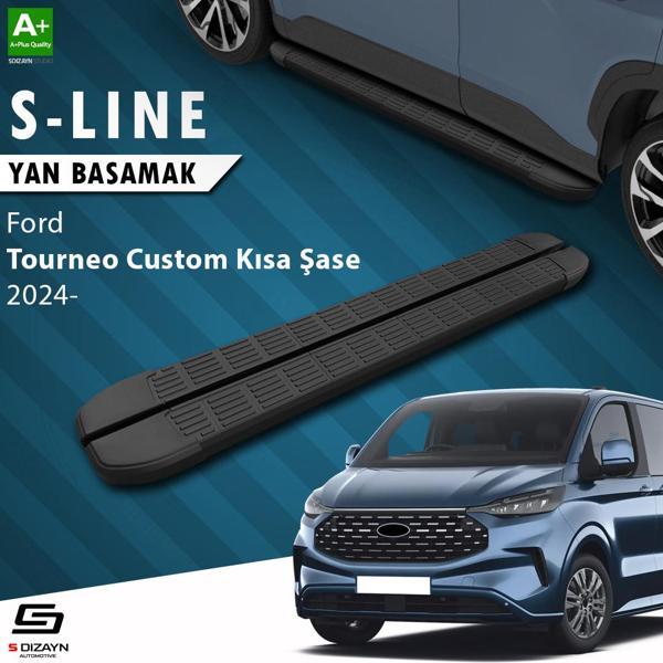 S-Dizayn Ford Tourneo Custom 2 Kısa Şase S-Line Siyah Yan Basamak 223 Cm 2023 Üzeri A+ Kalite - Image 1