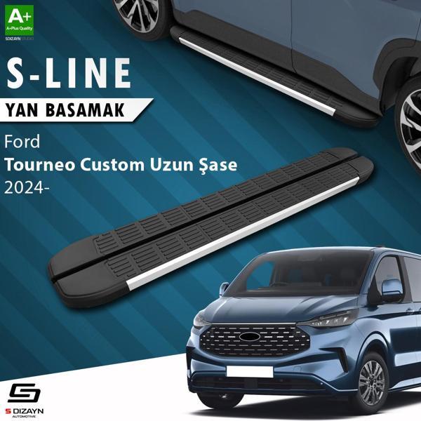 S-Dizayn Ford Tourneo Custom 2 Uzun Şase S-Line Aluminyum Yan Basamak 263 Cm 2023 Üzeri A+ Kalite - Image 1