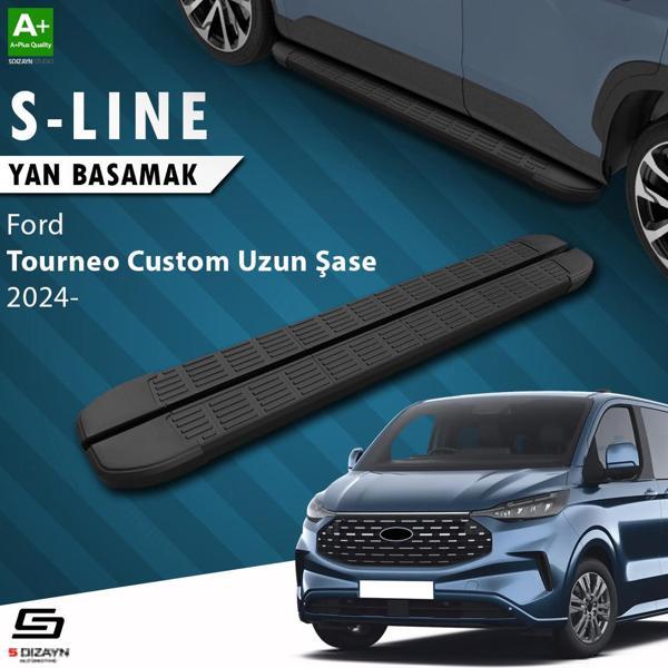 S-Dizayn Ford Tourneo Custom 2 Uzun Şase S-Line Siyah Yan Basamak 263 Cm 2023 Üzeri A+ Kalite - Image 1