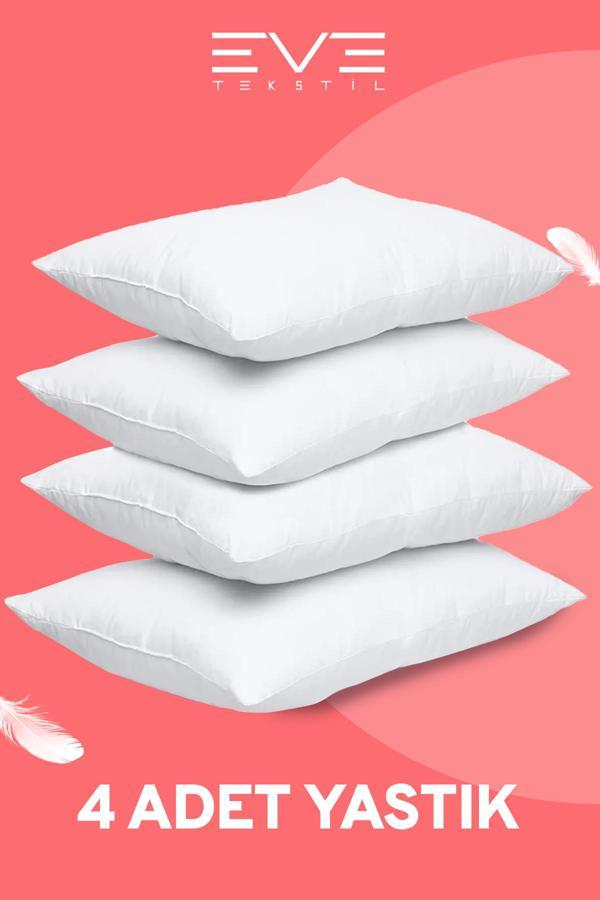 4 Adet Micro Silikon Elyaf Nonwoven Yıkanabilir Antialerjik Ev Ve Hotel Yastık 50x70cm 700 gr - Image 1