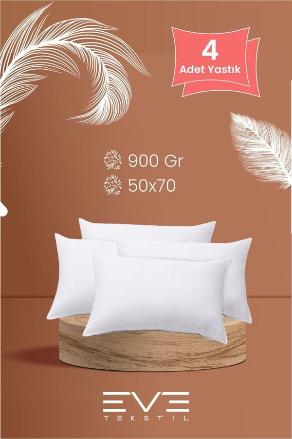 4 Adet Pollycotton Kılıflı Silikon Yastık 50 X 70 Cm 900 gr - Image 1