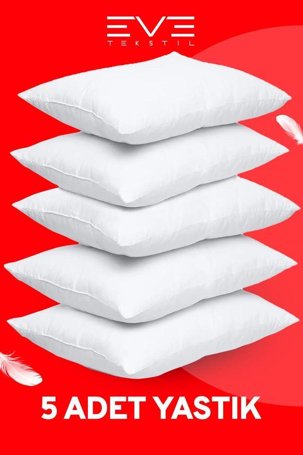 5 Adet Micro Silikon Elyaf Nonwoven Yıkanabilir Antialerjik Ev Ve Hotel Yastık 50x70cm 700 gr - Image 1