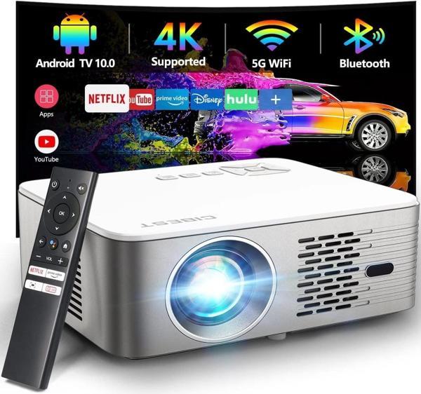 CIBEST Ev Filmi FHD Projektörü - 4K Destekli Android TV, 5G WiFi-Bluetooth - Image 1