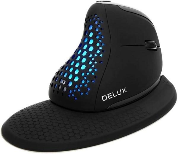 DeLUX Seeker Kablosuz Ergonomik Dikey Mouse, OLED Ekran - M618XSD-Siyah - Image 1