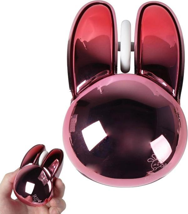 Guguelec Kablosuz Mouse, Sevimli Tavşan Bluetooth Çift Mod, Küçük - Kırmızı - Image 1