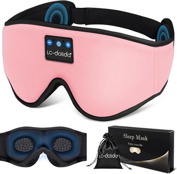 LC-dolida 3D Uyku Maskesi - Bluetooth Kablosuz Müzik - Pembe - Image 1