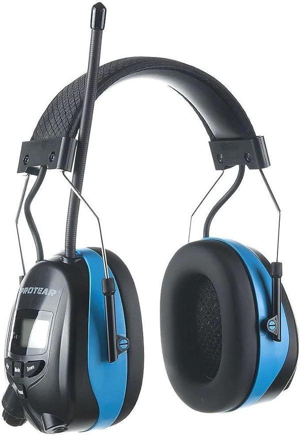 PROTEAR Bluetooth AM FM Radyo Kulaklıklar, 25dB Kulak Koruma - Açık Mavi - Image 1