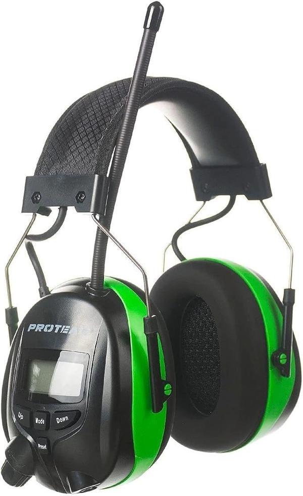 PROTEAR Bluetooth AM FM Radyo Kulaklıklar, 25dB Kulak Koruma - Yeşil - Image 1