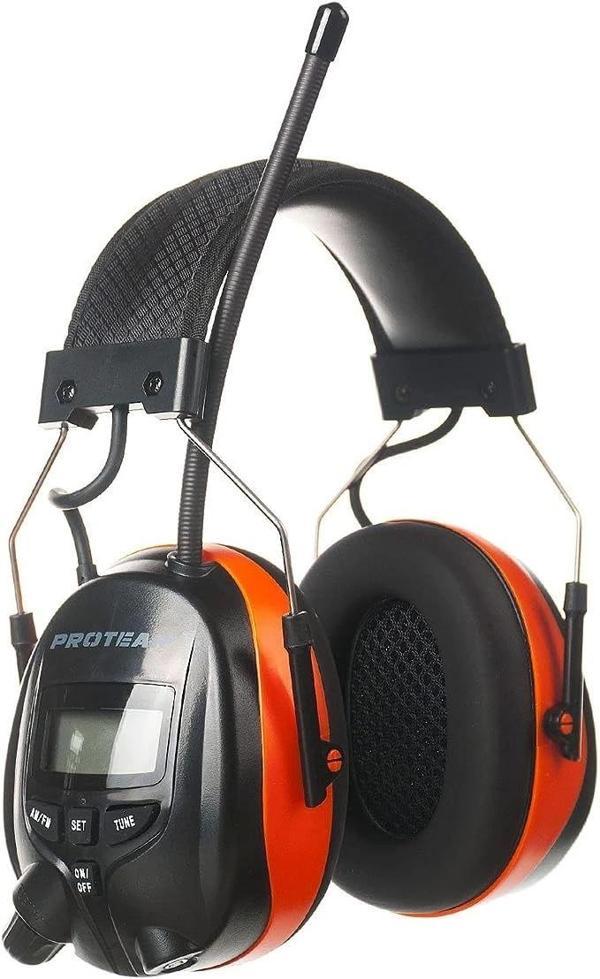 PROTEAR Dijital AM FM Radyo Kulaklıklar, 25dB Kulak Koruma - Turuncu - Image 1