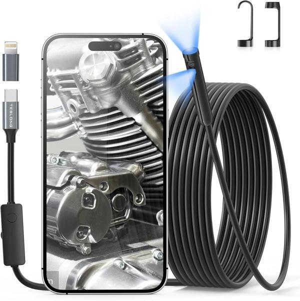 Teslong USB-C Çift Lensli Muayene Kamerası - 8+1 LED Işıklı - 3m Kablo - 8mm - Image 1