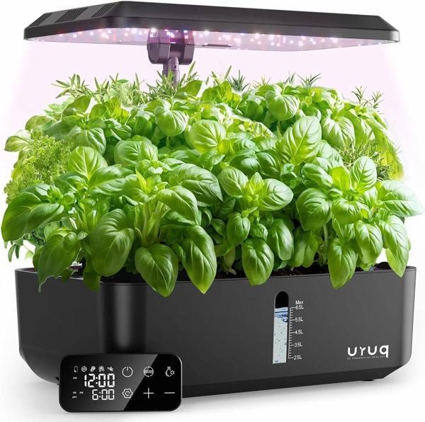 URUQ Topraksız Yetiştirme Sistemi - 12 Pods - Uzaktan Kumandalı - Siyah - Image 1