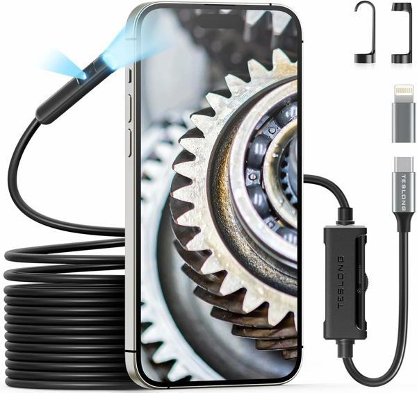 Teslong 1080P HD Çift Lensli Muayene Kamerası - 8+1 LED Işıklı - 5m Kablo - 8mm - Image 1
