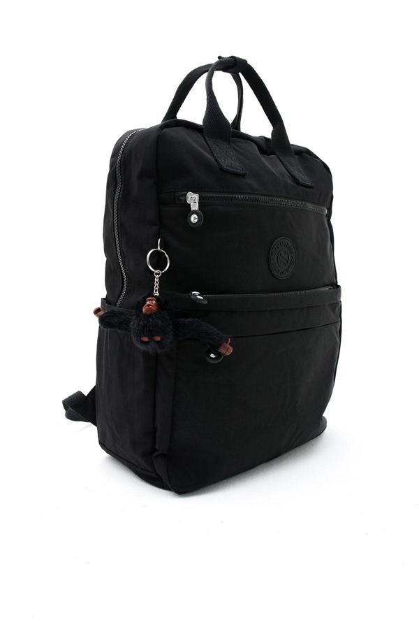 Unisex Suya Dayanıklı Krinkıl Kumaş Çok Gözlü Büyük Boy Siyah Renkli Laptop Okul Ve Sırt Çantası - Image 1