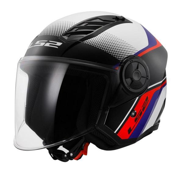 Ls2 Aırflow 2 Rush Yarım Kask Beyaz - Mavi - Kırmızı - Image 1