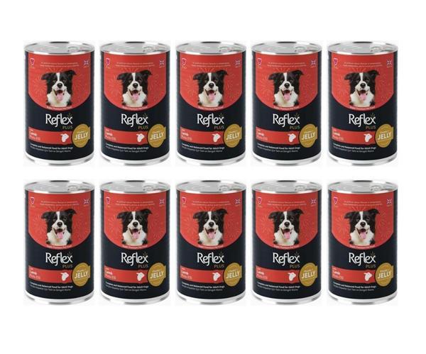 Reflex Plus Jöle İçinde Et Parçacıklı Kuzu Etli Yetişkin Köpek Maması 400 Gr*10 Adet - Image 1