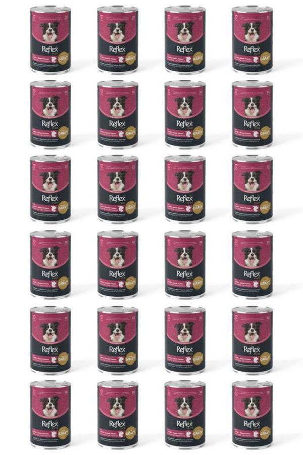 Reflex Plus Kuzu ve Tatlı Patates Et Parçacıklı Soslu Köpek Konservesi 400 Gr*24 Adet - Image 1