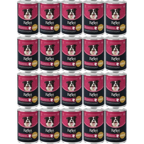 Reflex Plus Kuzu ve Tatlı Patates Et Parçacıklı Soslu Köpek Konservesi 400 Gr*20 Adet - Image 1