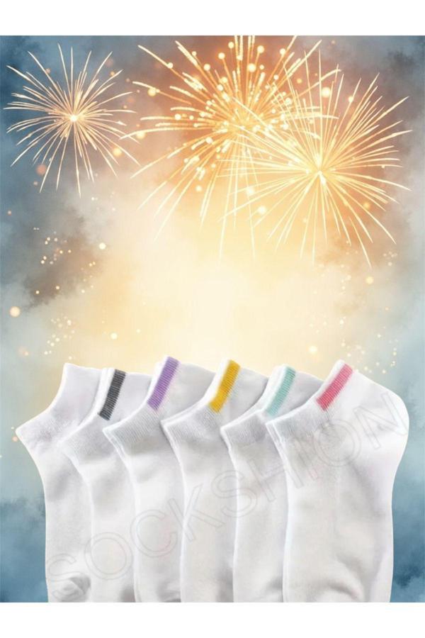 Sockshion 5 Çift Kadın Renkli Kenar Şık, Görünmez, Rahat, Nefes Alabilen Çorap Seti - Image 1