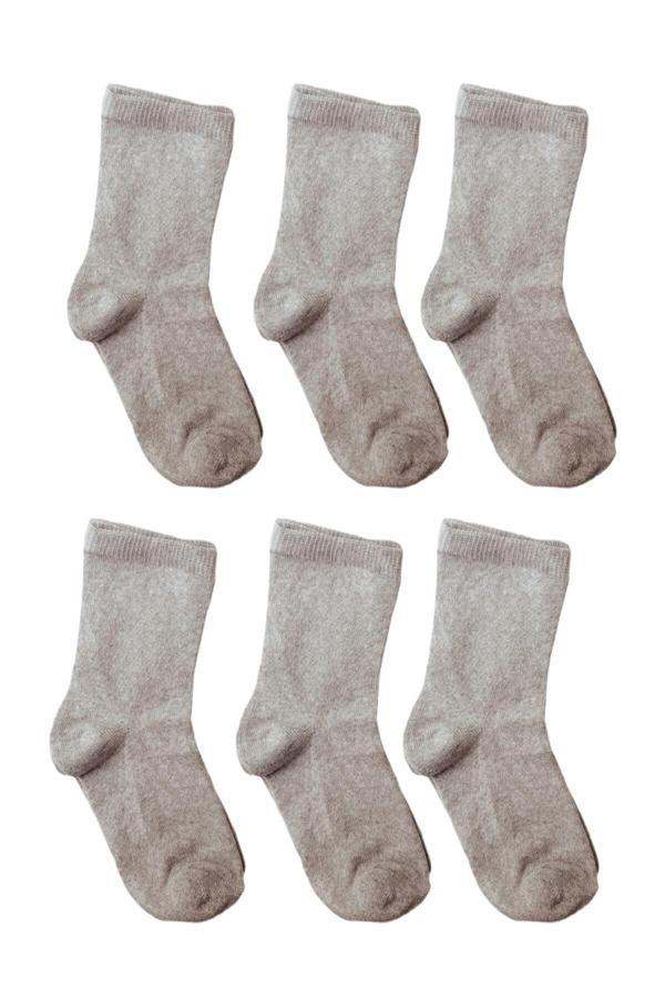 Sockshion Pamuklu Düz Klasik Çocuk Soket Çorap 6 Çift - Image 1