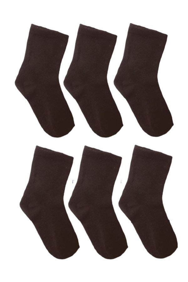 Sockshion Pamuklu Düz Klasik Çocuk Soket Çorap 6 Çift - Image 1