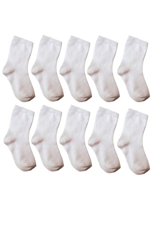Sockshion Pamuklu Düz Klasik Çocuk Soket Çorap 12 Çift - Image 1