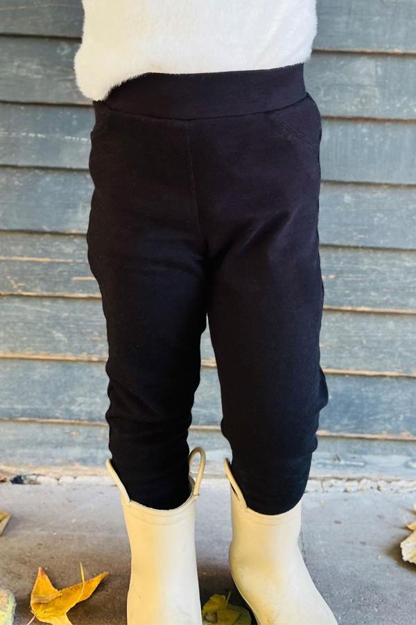 Breeze Kız Çocuk Tayt Pantolon Arkası Cepli 2-6 Yaş, Siyah - Image 1