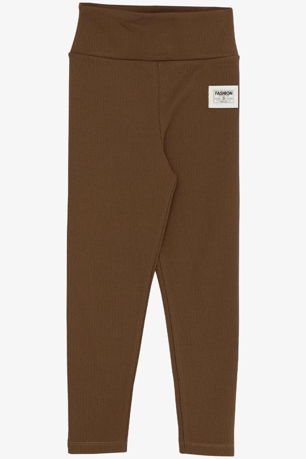 Breeze Kız Çocuk Tayt Fashion Armalı Taşlı 8-14 Yaş, Kahverengi - Image 1