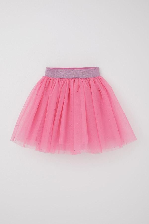Breeze Kız Çocuk Tütü Etek Simli Beli Lastikli 5-10 Yaş, Pembe - Image 1