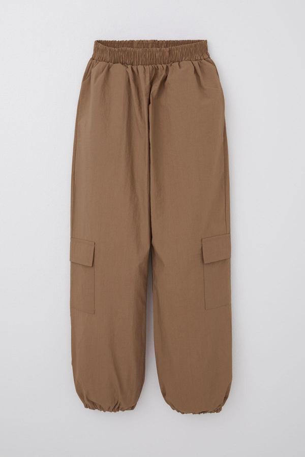 Breeze Kız Çocuk Paraşüt Jogger Paça Pantolon Kargo Cep 7-12 Yaş, Kahverengi - Image 1