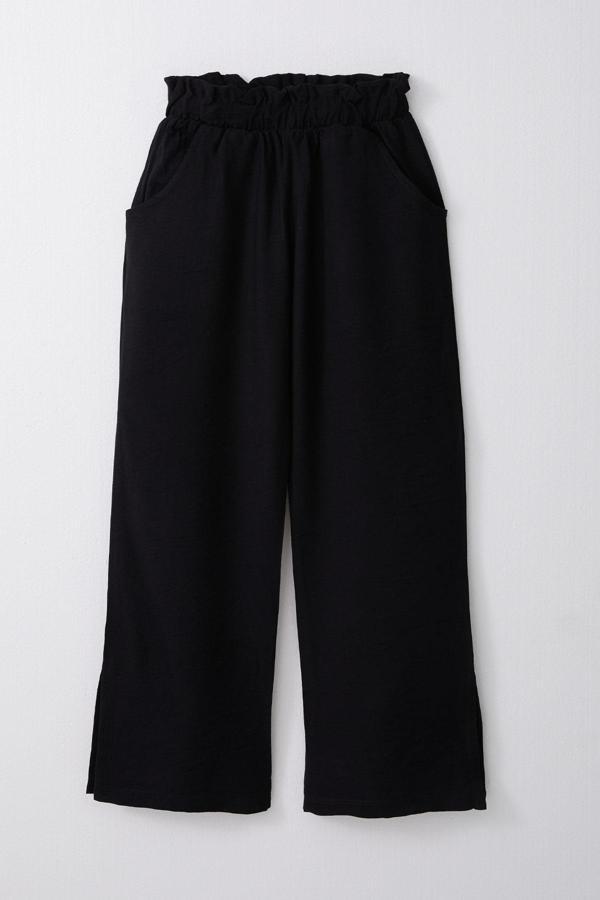 Breeze Kız Çocuk Pantolon Beli Lastikli Yanları Yırtmaçlı 8-14 Yaş, Siyah - Image 1