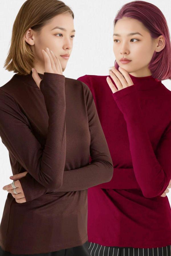 Vodens Kadın Kahve Bordo 2'Li Parmak Detaylı Ultra Soft Body - Image 1