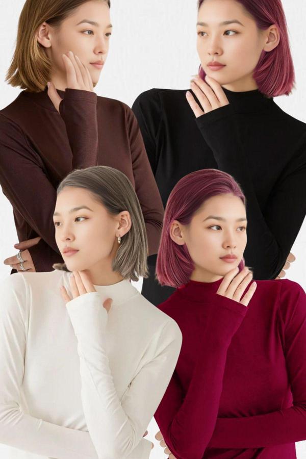Vodens Kadın Siyah Beyaz Kahve Bordo 4'Lü Parmak Detaylı Ultra Soft Body - Image 1