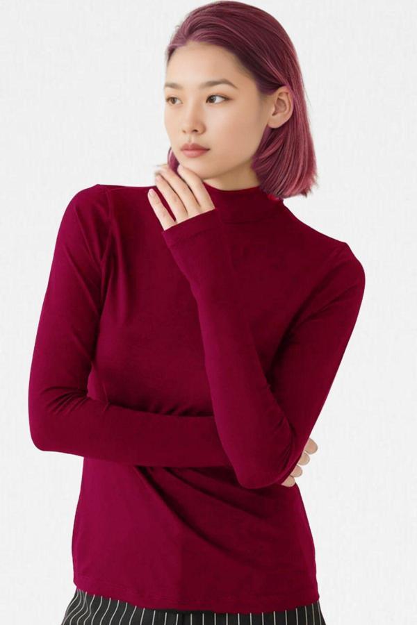 Vodens Kadın Bordo Parmak Detaylı Ultra Soft Body - Image 1