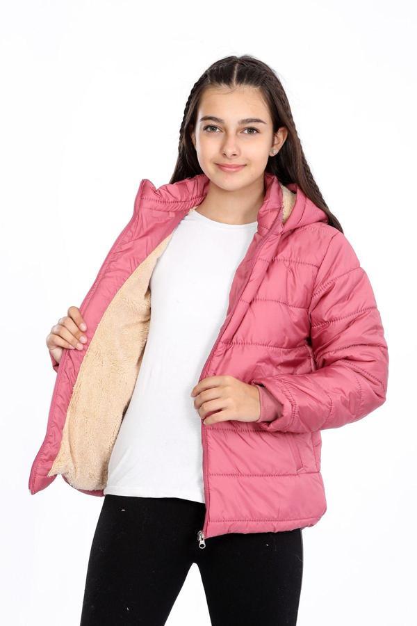 Vodens Kız Çocuk İç Polarlı Kalın Su İtici Gül Mont - Image 1