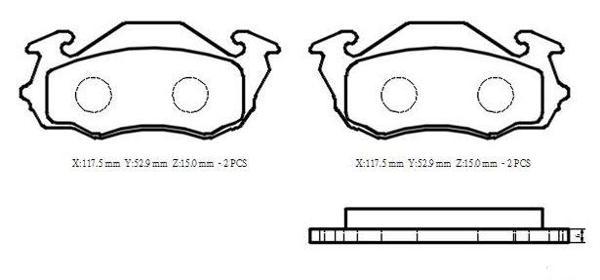 Subaru Domingo/libero 90/94 Ön Fren Balatası (Di̇sk) (115x49x15) (Daıwa)  - Image 1