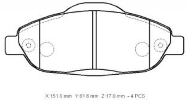 Peugeot 3008 09/16 Ön Fren Balatası (Kablosuz)(di̇sk) (151x61,6x17) (Bramax)  - Image 1