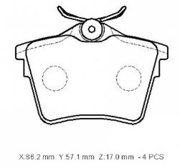 Peugeot 407 04/11 Arka Fren Balatası (Kablosuz)(di̇sk) (86,2x57,1x17)(bramax)  - Image 1